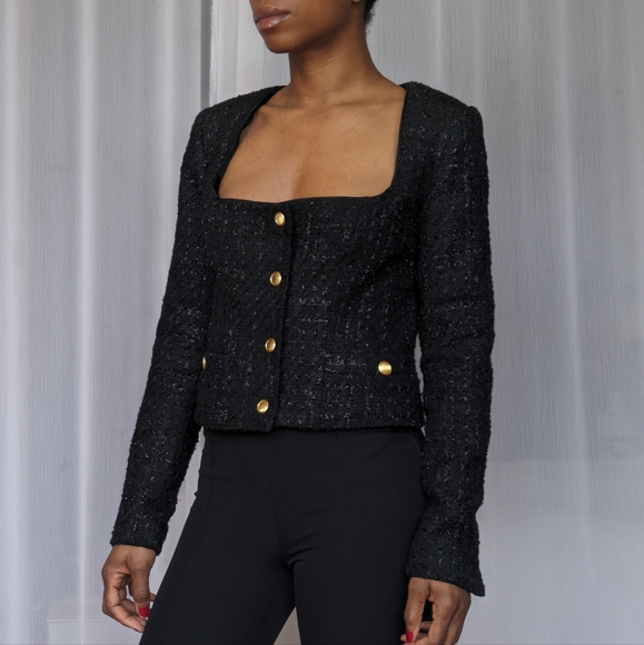 Revolve Assignment Bianca Tweed Long Sleeve Jacket | Small - Picture 2 of 6